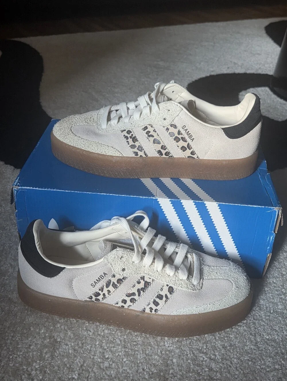 ADIDAS SAMBAE CREAM WHITE/ LEOPARD SZ 8W